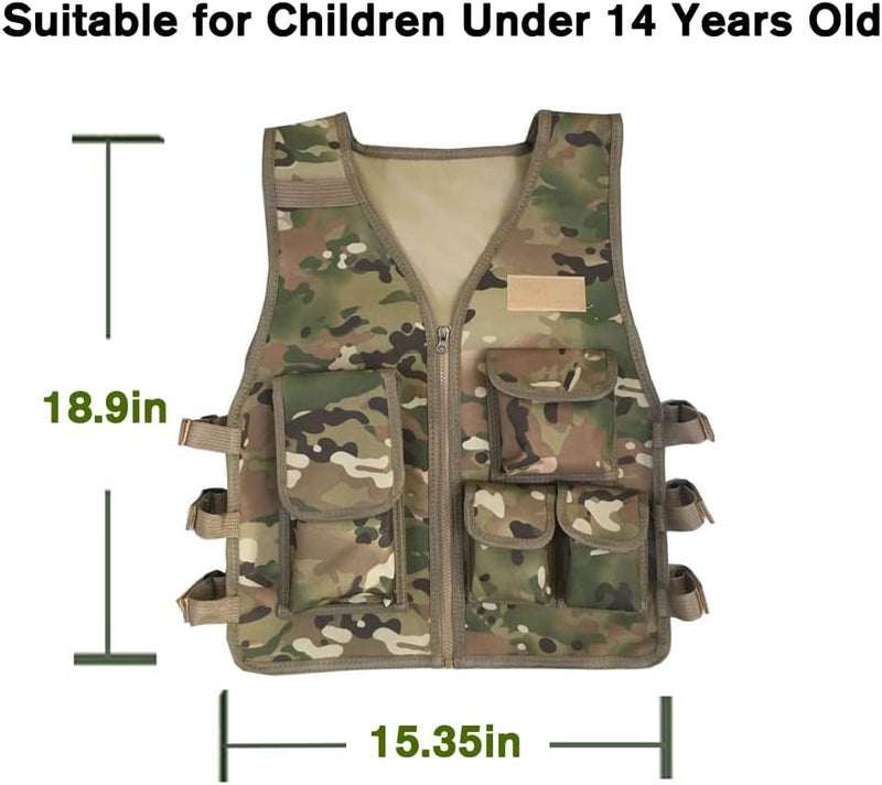 AZB Kids Tactical Vest Adjustable Lightweight Airsoft Paintball Vest for Games or Training - Image 2